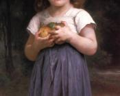 手里拿着苹果的小女孩 - 威廉·阿道夫·布格罗